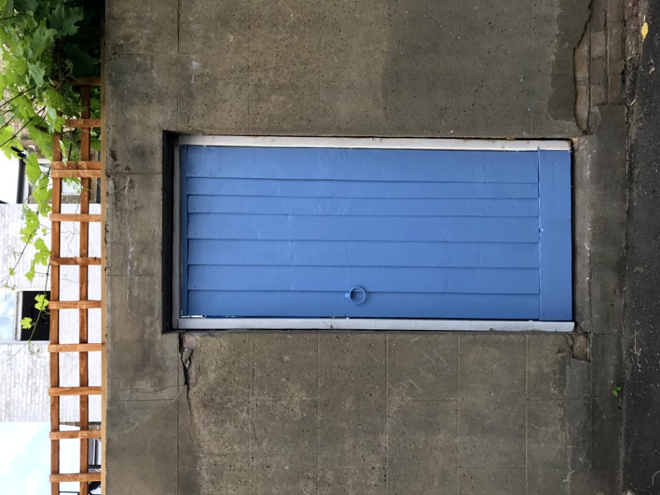 Blue Wall Garage Garage Door