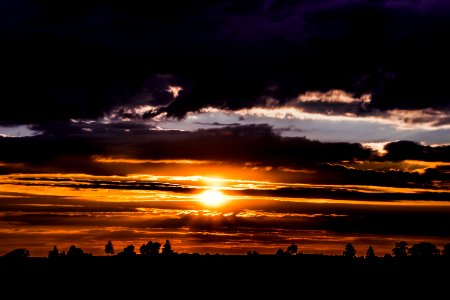 Sunset On Dark Sky