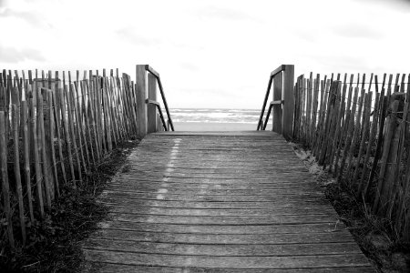 Boardwalk In Black And White photo
