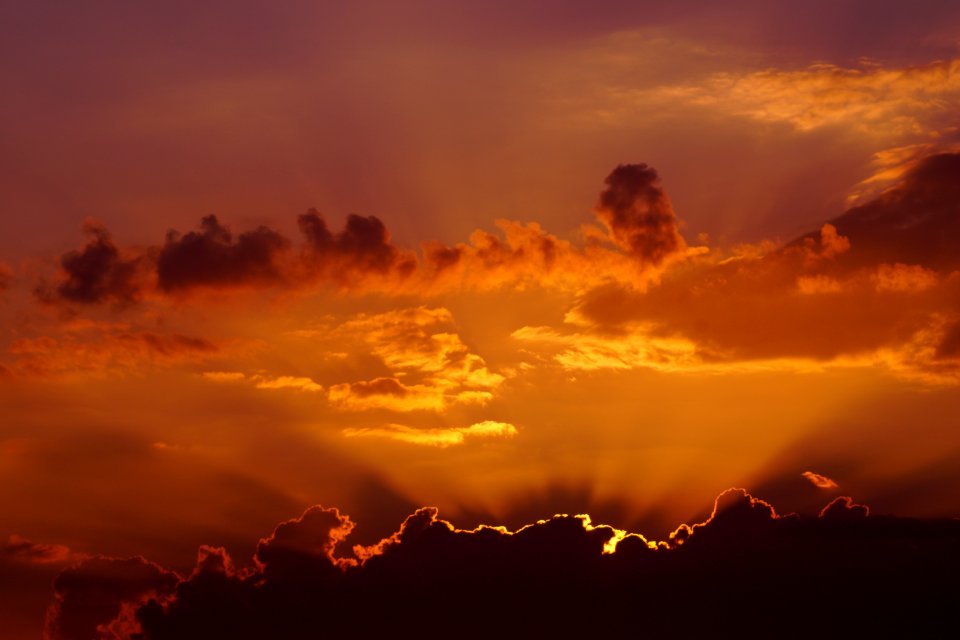 Sunset Behind Clouds