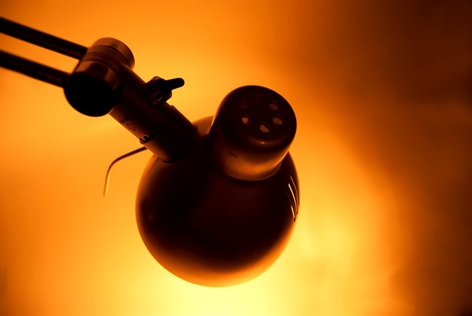 Black Study Lamp With Yellow Light