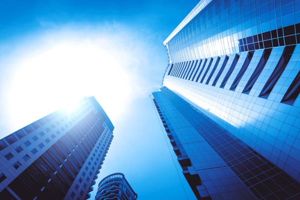 Skyscrapers With View Into The Sun