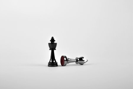 Chess Pieces In Black And White photo