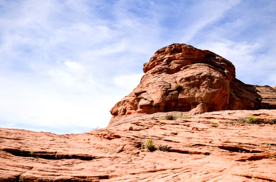 Sandstone Formation Against Blue Skies