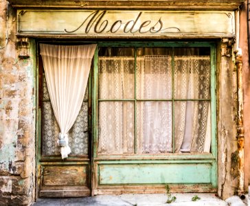 Blue And White Wooden Modes Store
