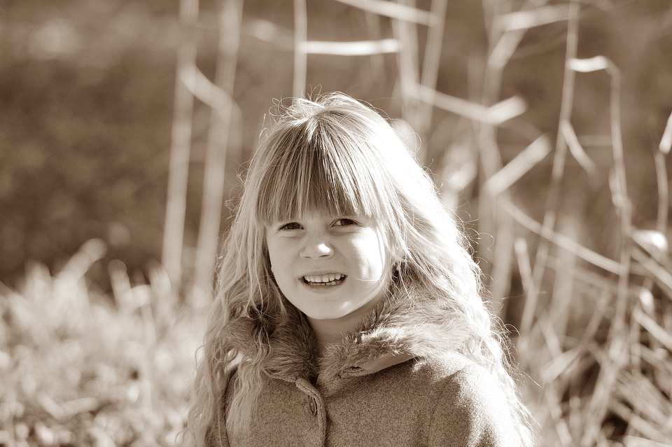Girl blond long hair