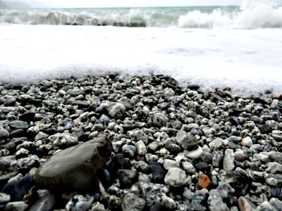 Rock Shore Pebble Water