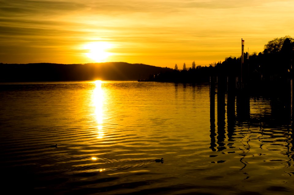 Reflection Water Sunset Sky