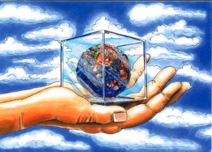 Sky Water Hand Art