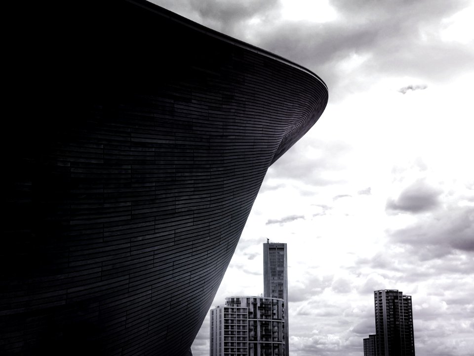 City Skyline In Black And White