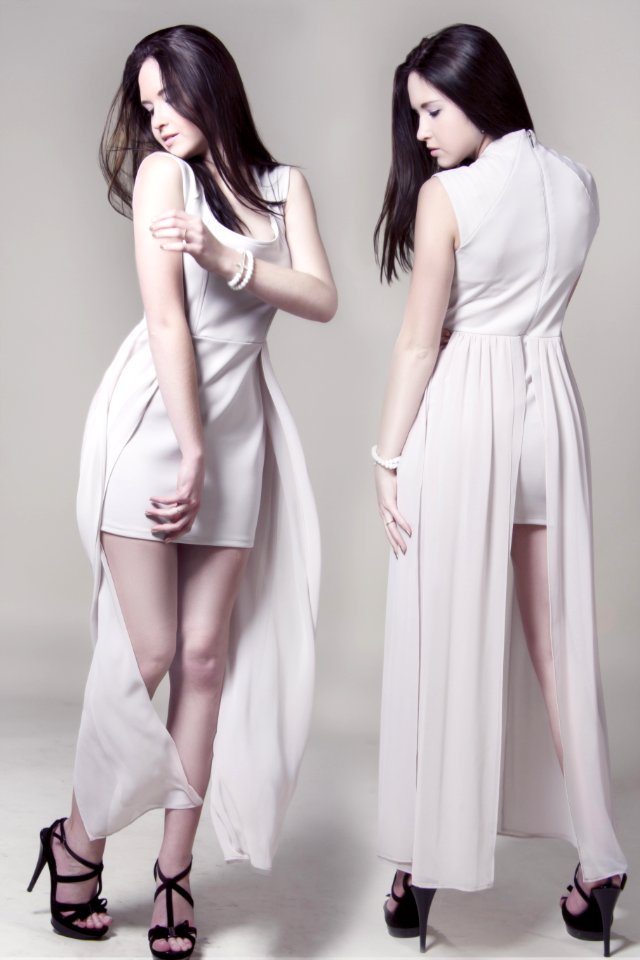 White Fashion Model Clothing Dress