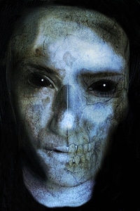 Photomontage skull bone