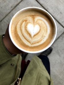 Coffee Cup With Heart Shaped Foam photo