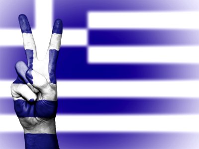 Greek Flag And Peace Sign