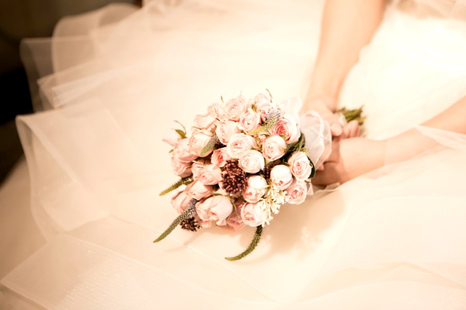 Bridal Bouquet And Gown
