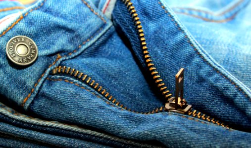 Blue Denim Jeans Zipper