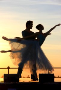 Dancer Silhouette Sky Evening