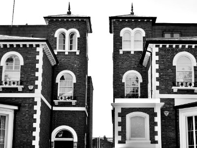 Brick Houses In Black And White photo