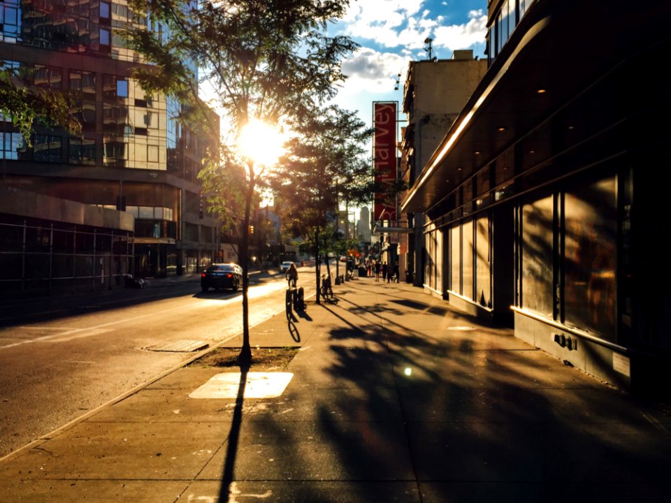 Urban Sidewalk By Buildings