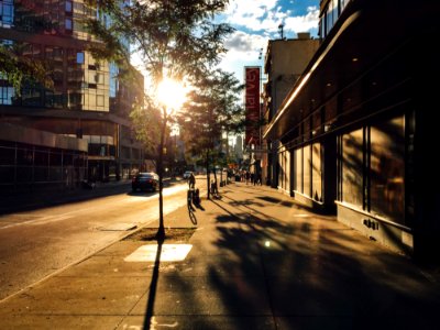 Urban Sidewalk By Buildings