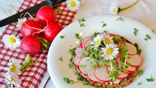 Plate Of Sliced Radishes
