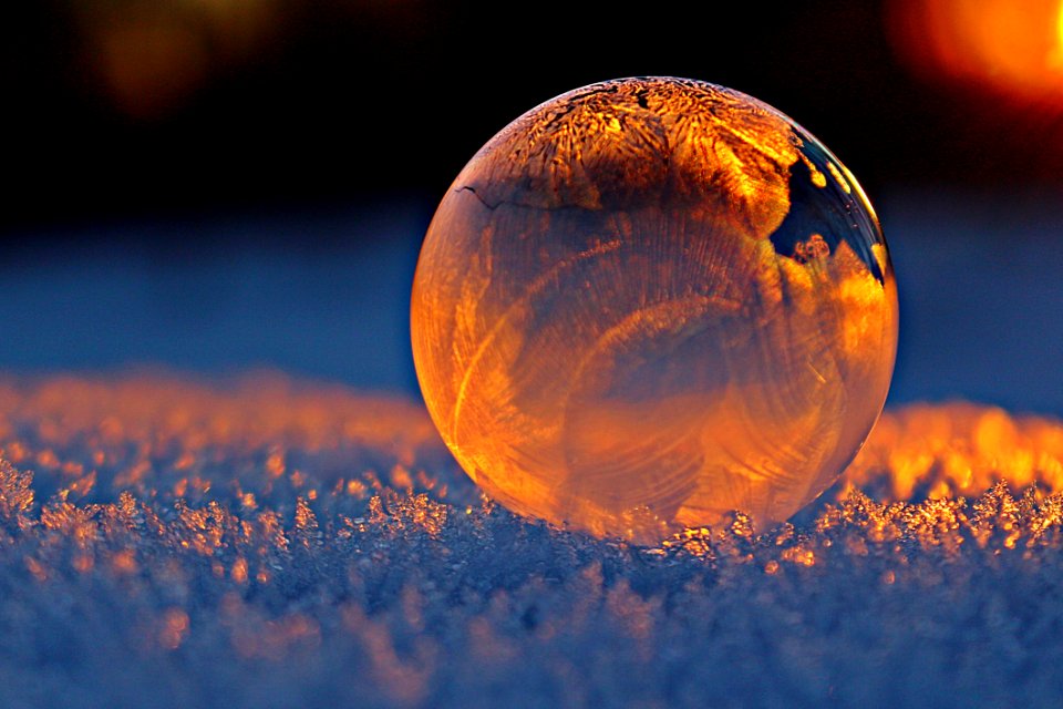 Transparent Ball Reflecting Frost