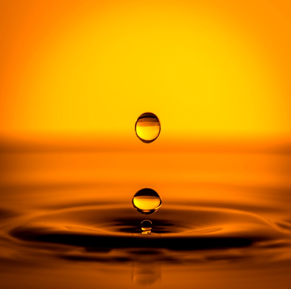 Drops In Orange Light