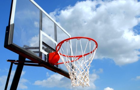 Basketball Hoop Against Blue Skies