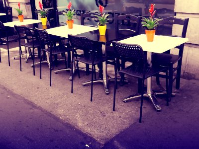 Outdoor Tables In Cafe photo