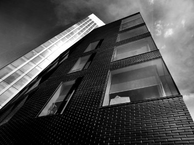 High Rise Buildings In Black And White photo