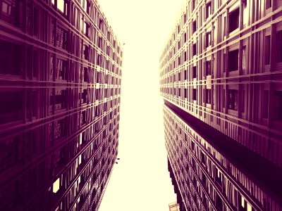 High Rise Buildings In Sepia photo