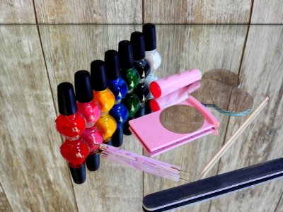 Colorful Nail Polish On Table photo
