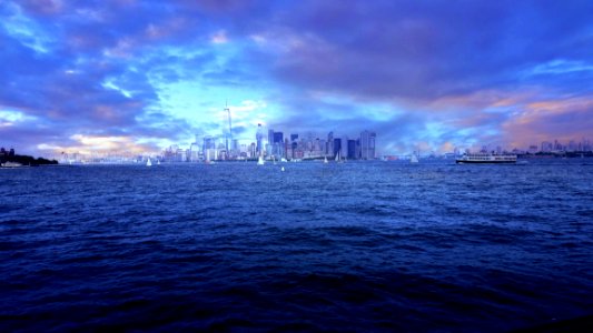 Modern Cityscape Over Water