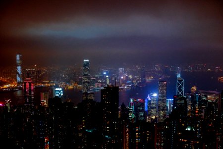 City Skyline At Night photo