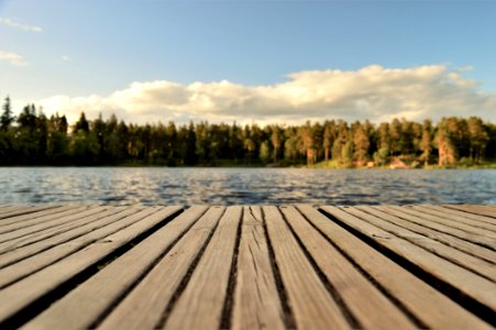Wooden Pier On Waterfront Sweden