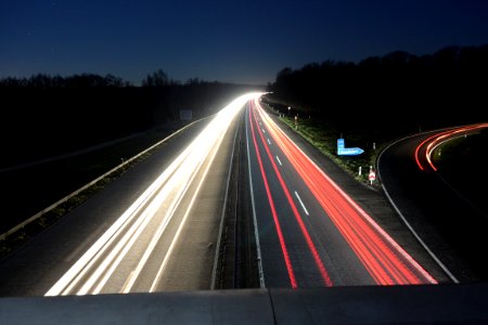 Car Lights On Highway