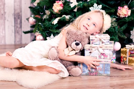 Girl With Christmas Presents photo