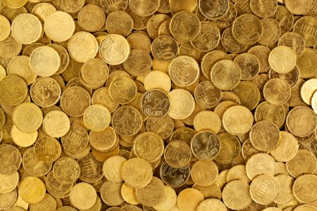 Pile Of Gold Round Coins photo