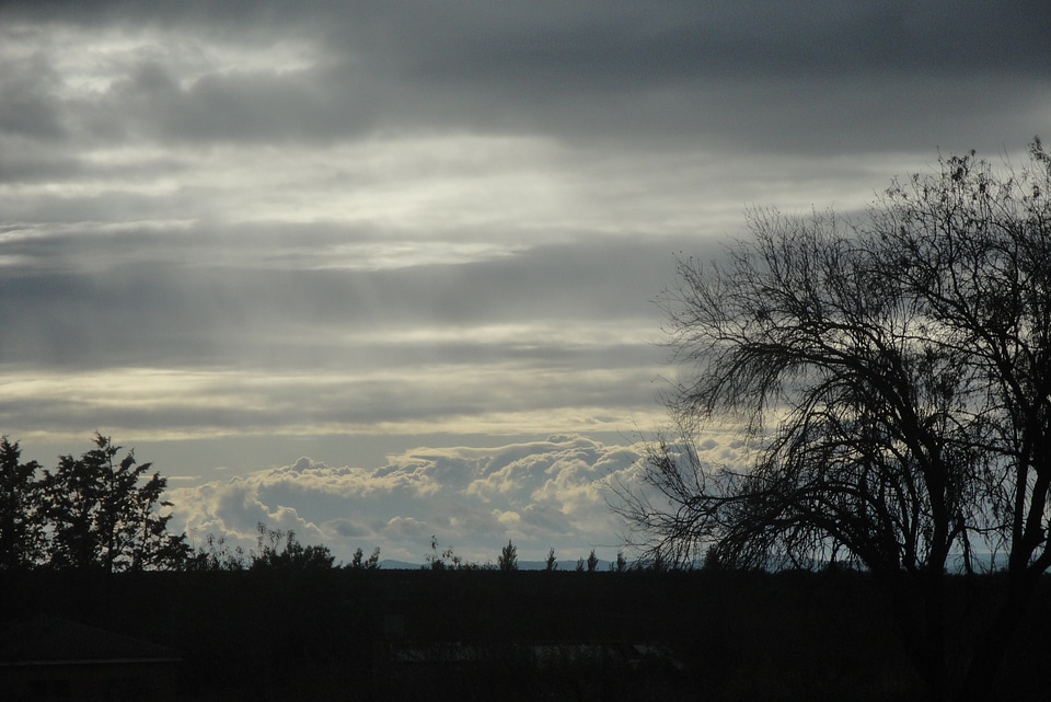 Silhouette landscape cloudy