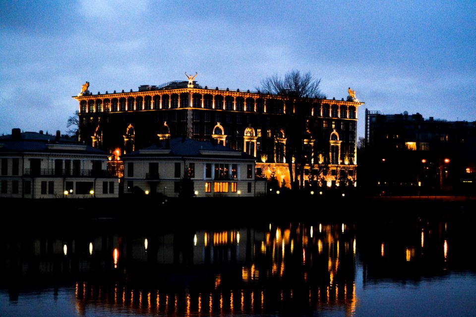 Hotel And Houses On River Bank photo