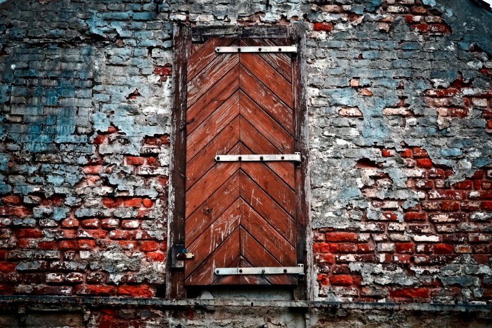 Old Door And Brick Wall