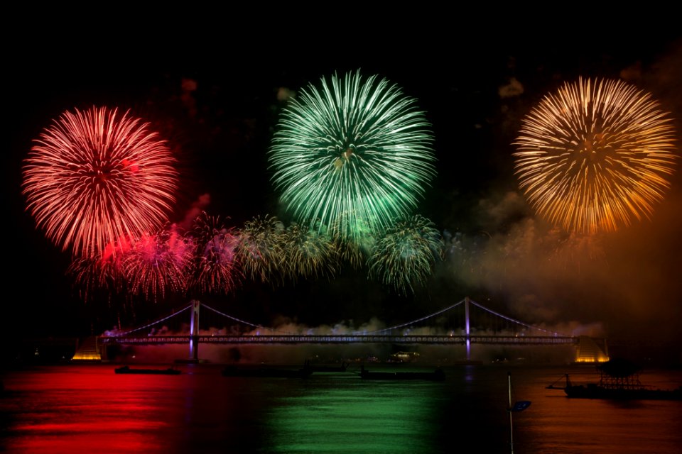Fireworks Reflection Event New Years Eve