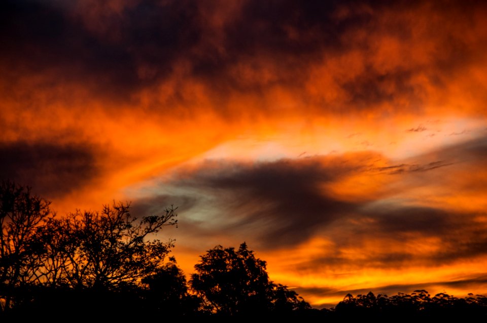 Orange Black And White Sunset View