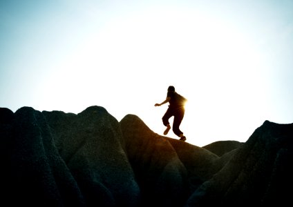 Hiker On Rocks