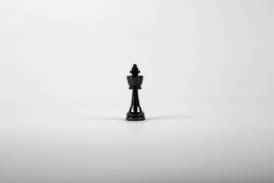 Black Chess King On White Background