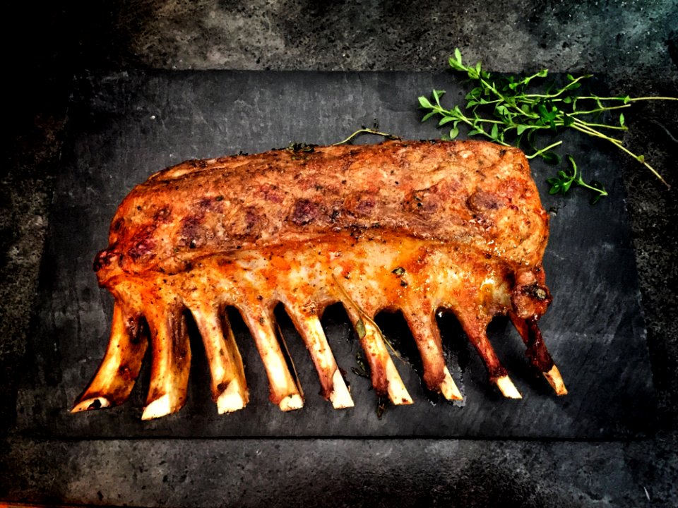 Rib Of Beef Cooking On A Barbecue