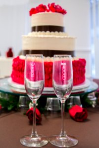 Wedding Cake And Champagne Glasses
