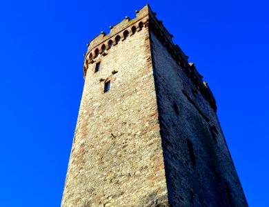 Low Angle View Of Tower Against Clear Blue Sky