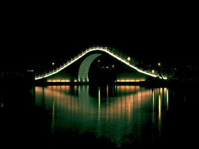 Bridge With Lights During Nightime photo