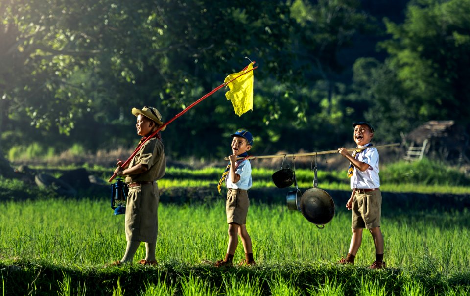 Children Playing In Farm